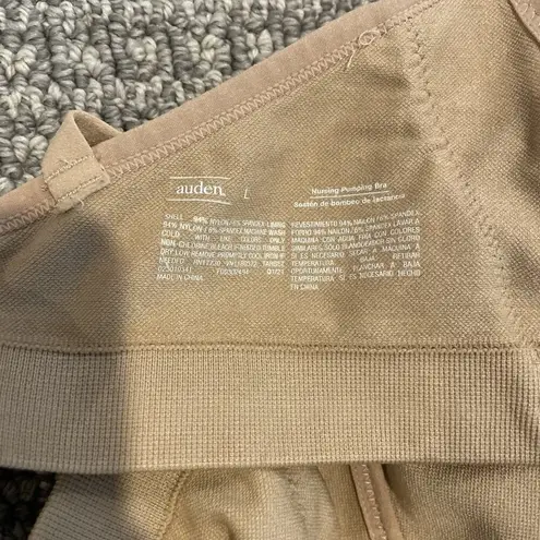 Auden Bra Womens Large Nursing Pumping Maternity Beige Adjustable Straps Stretch Tan
