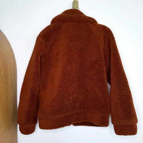 Elodie Rust Brown Sherpa Oversized Jacket