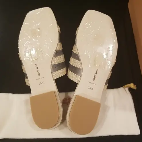 Cult Gaia ππ Sarelle Square Toe Slip-on Sandal ~ Tan Raffia EU 38.5 US 8.5 NWT