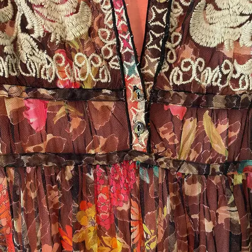 Johnny Was NWT Mazzy Shirtdress Wild Gardenia Night Boho Midi Women's size Small