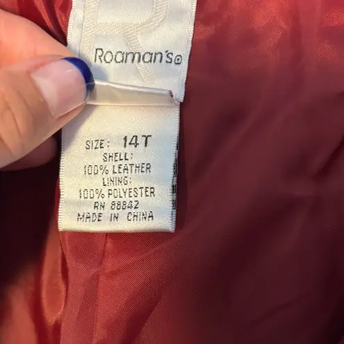 Romans Red Genuine Leather Size 14T