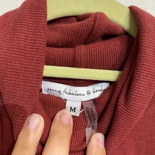 Young Fabulous and Broke  Asymmetrical Turtleneck Mini Sweater Dress Sz M NWT