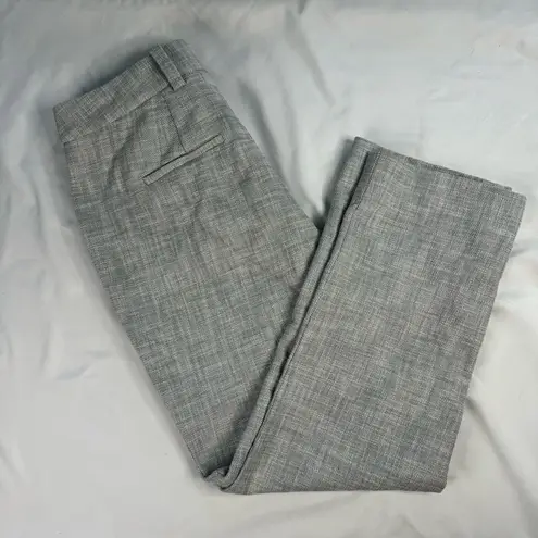 Rebecca Taylor Size 6? Dove Grey Slub Straight Cotton Blend Cropped Pant Office