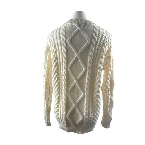 Vamtac Chunky Cable Knit Fisherman Pullover Crew Neck Sweater Size M
