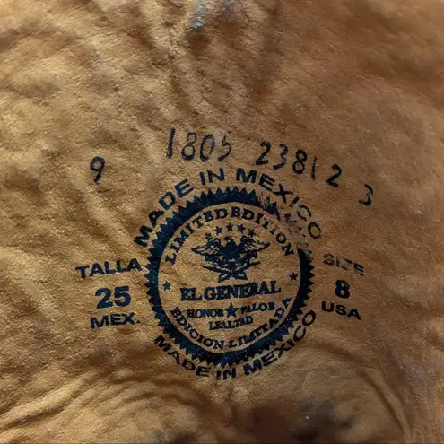 El General Rodeo Nubuck Boots EUC Size 8 S3858 Tan