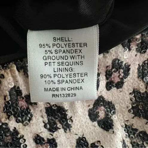 Camila Coelho Salli Sequin Leopard Print Asymmetrical Mini Skirt