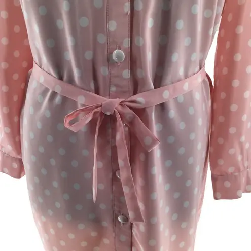 Leslie Fay Vintage Plus Size Pink and White Polka Dot Dress