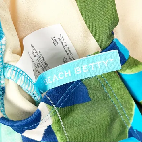 BEACH BETTY One Piece Tropical Floral Back Tie Built In Bra Swimsuit Medium