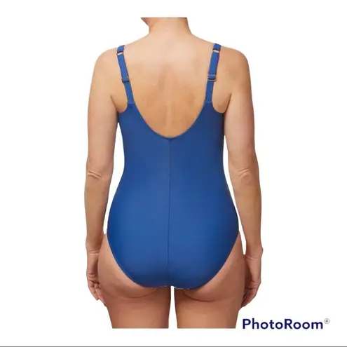 Amoena Women's Standard Modern Jungle Half Bodice Pocketed Mastectomy Swimsuit Size 8