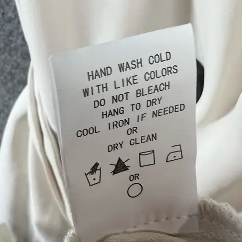 MELLODAY Vince Double Breasted Vest Womens L Cream Tie Belt Modern Timeless NEW