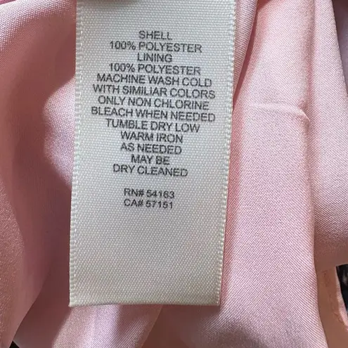 Eliza J Pink and Navy Floral Faux Wrap 3/4 Sleeve Tiered Midi Dress Sz 12