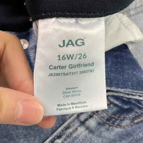 Jag jeans  Plus Size 16W Carter Mid Rise Girlfriend Cuffed Stretch Ankle Del Mar