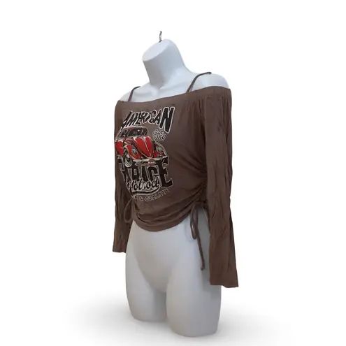 Fashion Magazine Off-Shoulder Crop Top