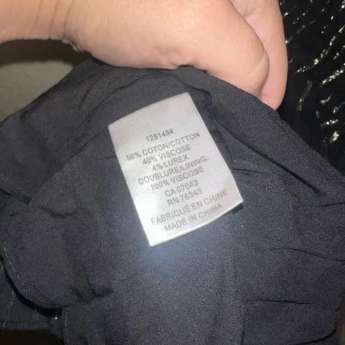 House of Harlow 1960 XS Black & Gold Striped Ruffles Smocked Tiered Mini Dress