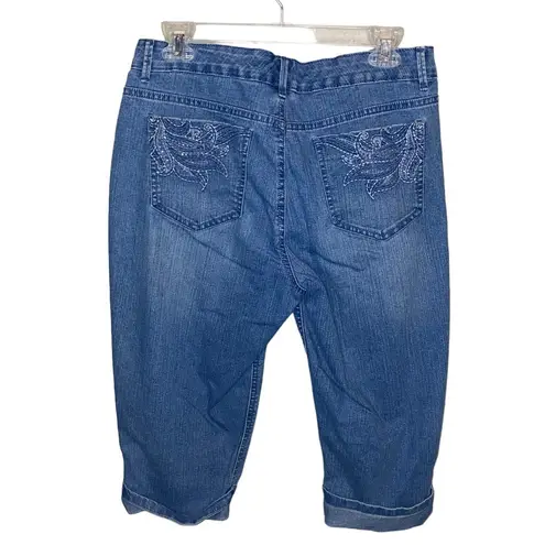 Gloria Vanderbilt Aiden Skimmer Light Blue Denim Capri Jeans