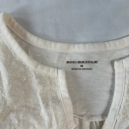 Bit & Bridle Women's Medium Cream White Tank-Top Casual Fit