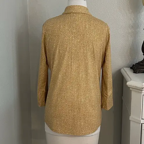 J. McLaughlin Finn Catalina Cloth Long Sleeve Button Up Shirt Yellow White M