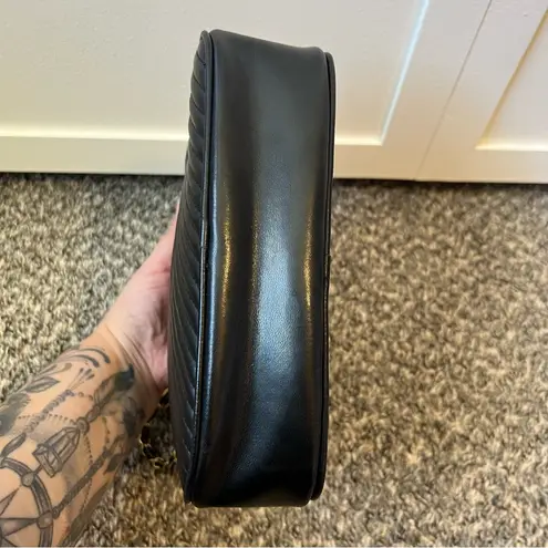 Daniella Bag Vintage Black Vegan Leather Quilted Crossbody Chain‎ Purse