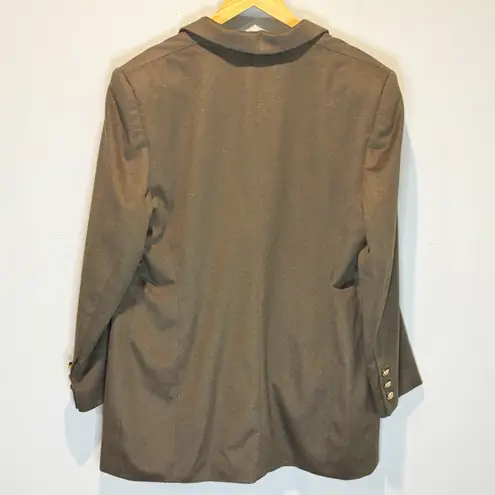 Escada Olive Green & Metallic Angora Blend Blazer Jacket