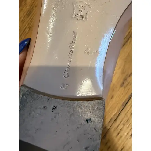 Gianvito Rossi Shoes Womens Size 37 Nude Patent Buckle Pointed Flats Made Italy