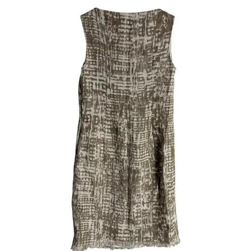 Piazza Sempione Italian Cream Brown Woven Abstract Sleeveless Sheath Dress 8