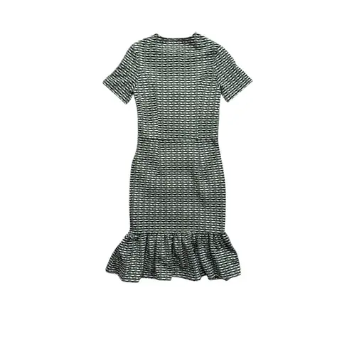 Opening Ceremony Womens Striped Short Sleeve Sheath Dress Green Ruffle Small