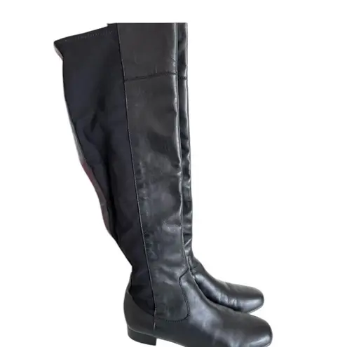 Andora OTK Boots Black Leather Stretch Louise et Cie 7M