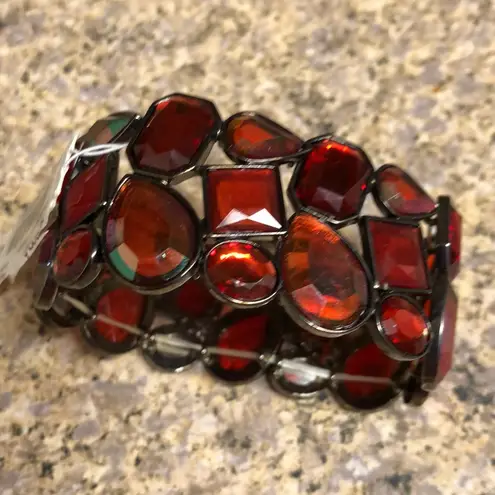 Macy's NWT Red Blingy Stretchy Bracelet