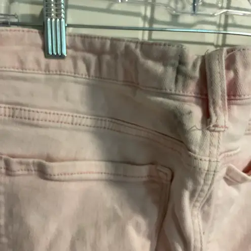 Pink Flare Wide Leg Distressed Jeans Size undefined