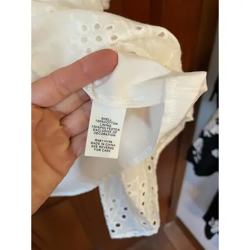 Adyson Parker Long Sleeve Cotton Eyelet Dress in Cloud White