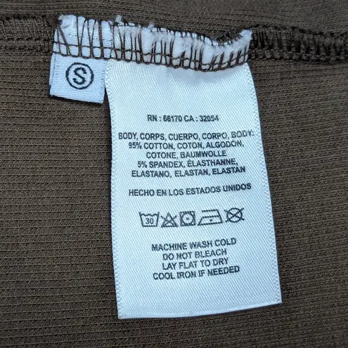 T.LA Ribbed Cutout Bodycon Midi Dress Brown Tank Style Size Small