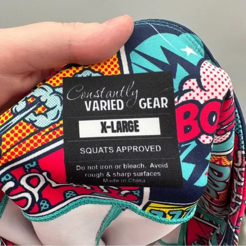 Constantly Varied Gear CVG Knockout Comic Capri Crossfit Leggings Size XL Blue