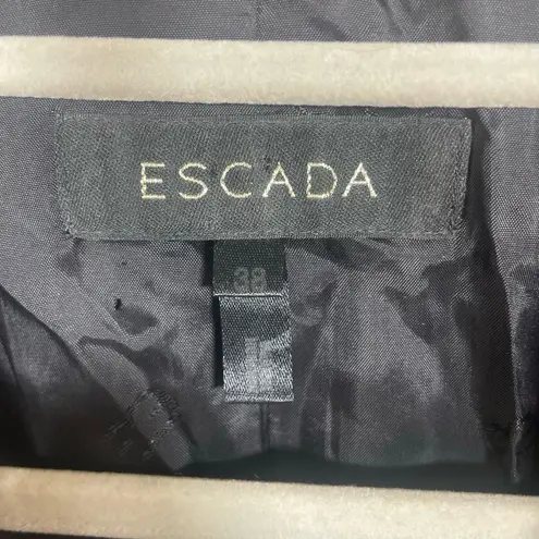 ESCADA Blazer size 38 Beige Black Herringbone Tailored Wool Silk Luxury Office