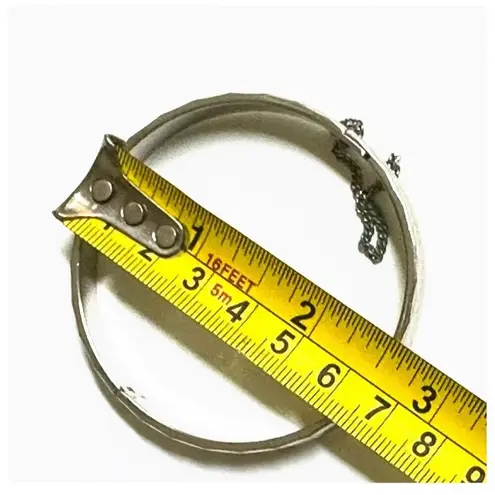 Vintage Pastelli silver Tone rolled gold plated Bangle Bracelet 1970's Etched H