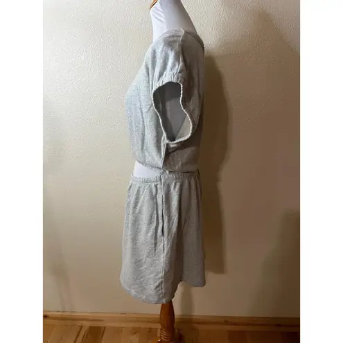 OFFLINE Aerie Womens Large Light Grey Cut Out Mini Dress Short Sleeve Trendy Gray