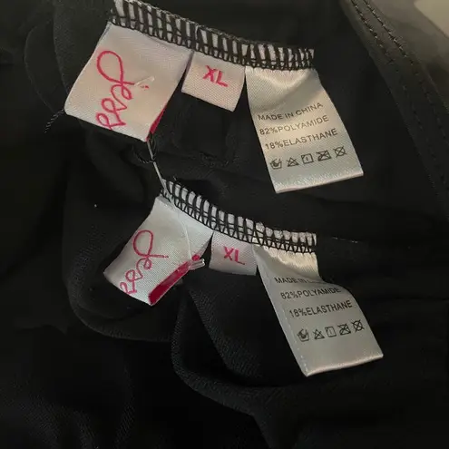 Jess Lea Striped High Waist Bikini Set Size XL New With Tags Black