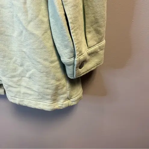Avec Les Filles Shacket Mint Green Snap Button Terry Shirt Jacket Sz M GUC