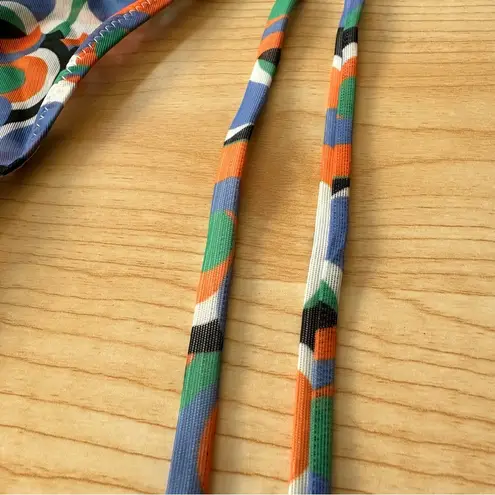 Solid & Striped Iris Printed Side Tie Mesh Bikini Bottom in Optic Swirl - Large