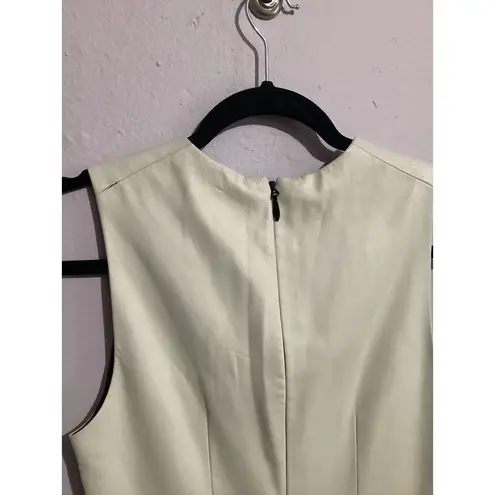 Robert Rodriguez Leather Knee Length Fit & Flare Color Block Dress Sleeveless