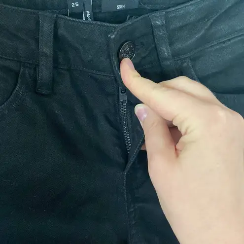 The Kooples skin soft denim coated black skinny jeans size 25