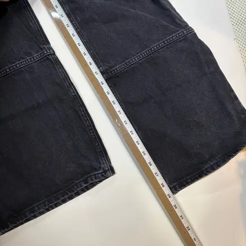 Ragged Priest Jeans Black Denim Wide Leg Panel Y2K Grunge Baggy Pants Womens 24