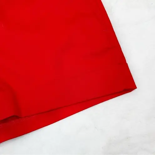 New York & Company Cherry Coral Red Cuff Hem Chino Suit Shorts 8