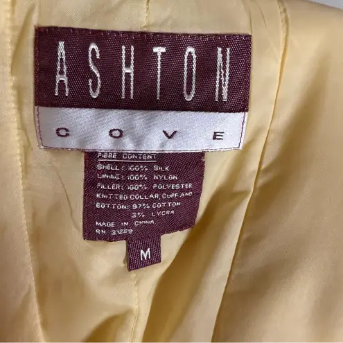 Vintage Ashton Cove Women’s Silk Ultra Soft 80’s Jacket Zippered Yellow Med EUC