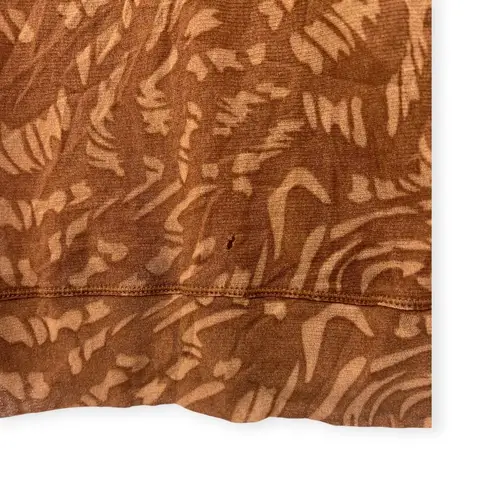 SKIMS | M | Logo Top T-shirt Mesh Mock Neck Sleeveless Sheer Latte Swirl Brown