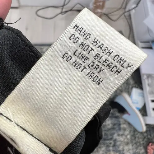 Mimi Chica Black Faux Leather Look Mini Dress Embroidered Lace Hem Size Small