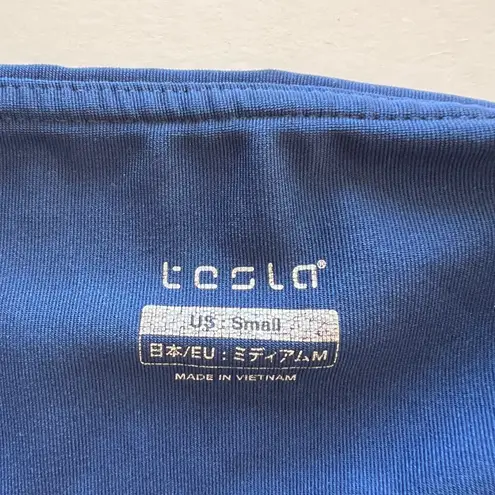 Tesla shorts size Small blue compression bike biker yoga