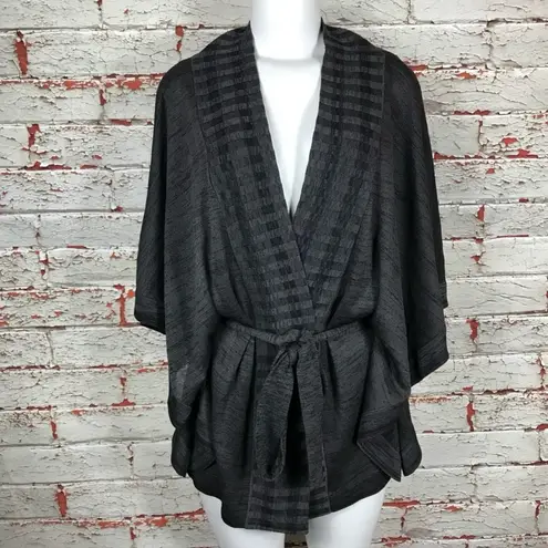 Misook Exclusively Kimono Cardigan Sz Small Oversize Tie Waist Warm Cozy Casual