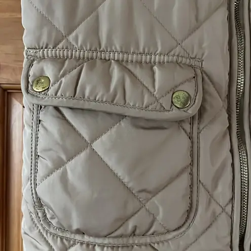 Beige Sleeveless Puffer Vest Tan