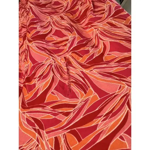 Ashley Park X RTR Pink Tropical Floral Trousers Wide Leg Flowy Vacation Size 12