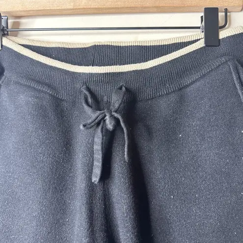 Monrow Supersoft Sweater Knit Color Block Sweats Size Small Tapered Braided $158 Black